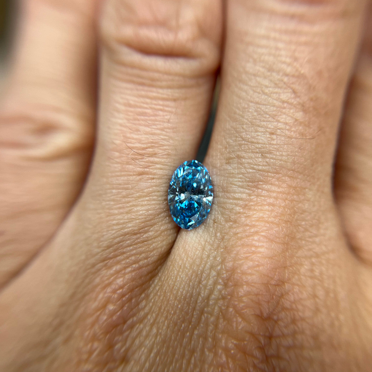 Oval Fancy Vivid Blue Lab Grown Diamond