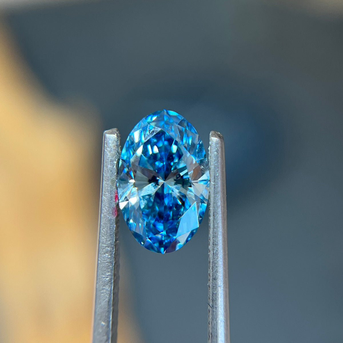 Oval Fancy Vivid Blue Lab Grown Diamond