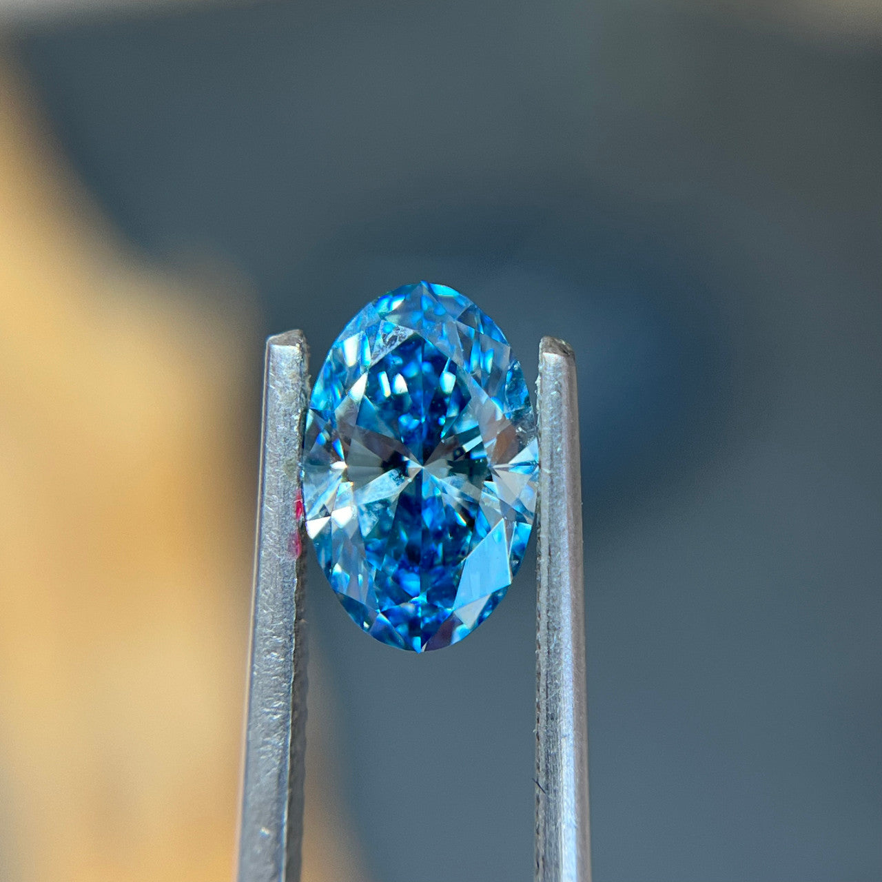 Oval Fancy Vivid Blue Lab Grown Diamond