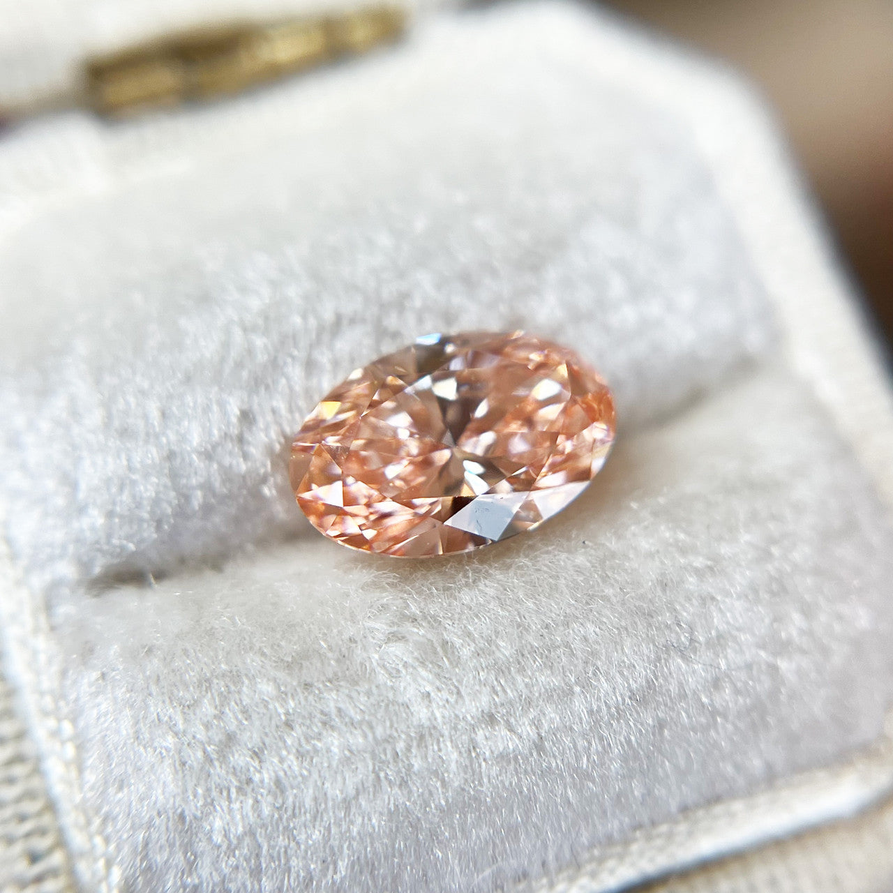 Oval Fancy Vivid Pink Lab Grown Diamond