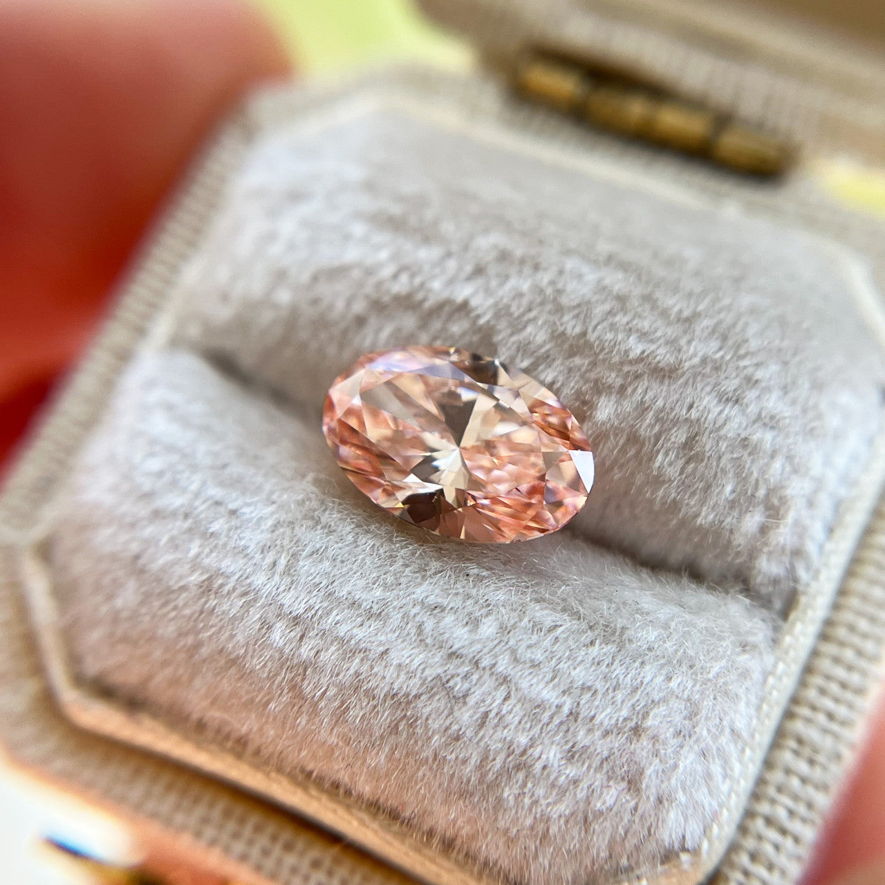 Oval Fancy Vivid Pink Lab Grown Diamond