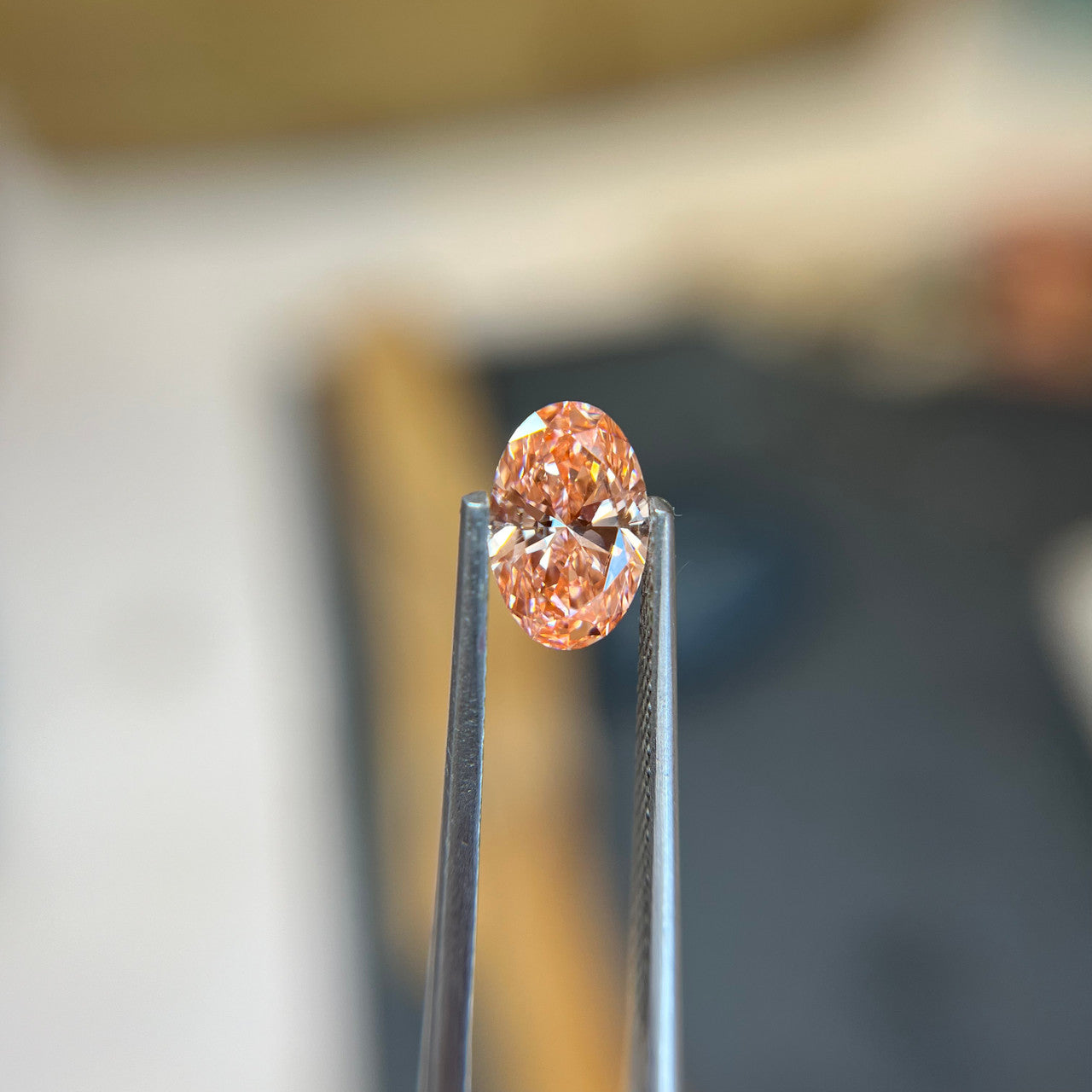 Oval Fancy Vivid Pink Lab Grown Diamond