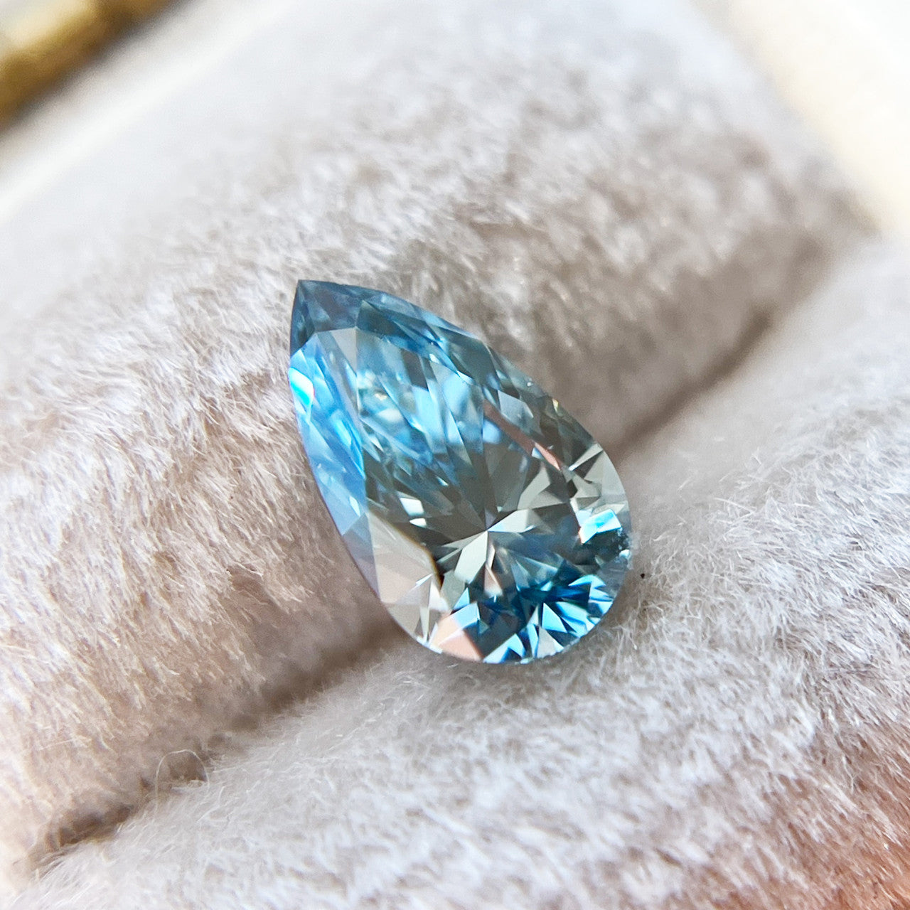 Pear Fancy Vivid Blue Lab Grown Diamond