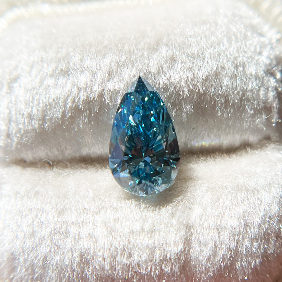 Pear Fancy Vivid Blue Lab Grown Diamond