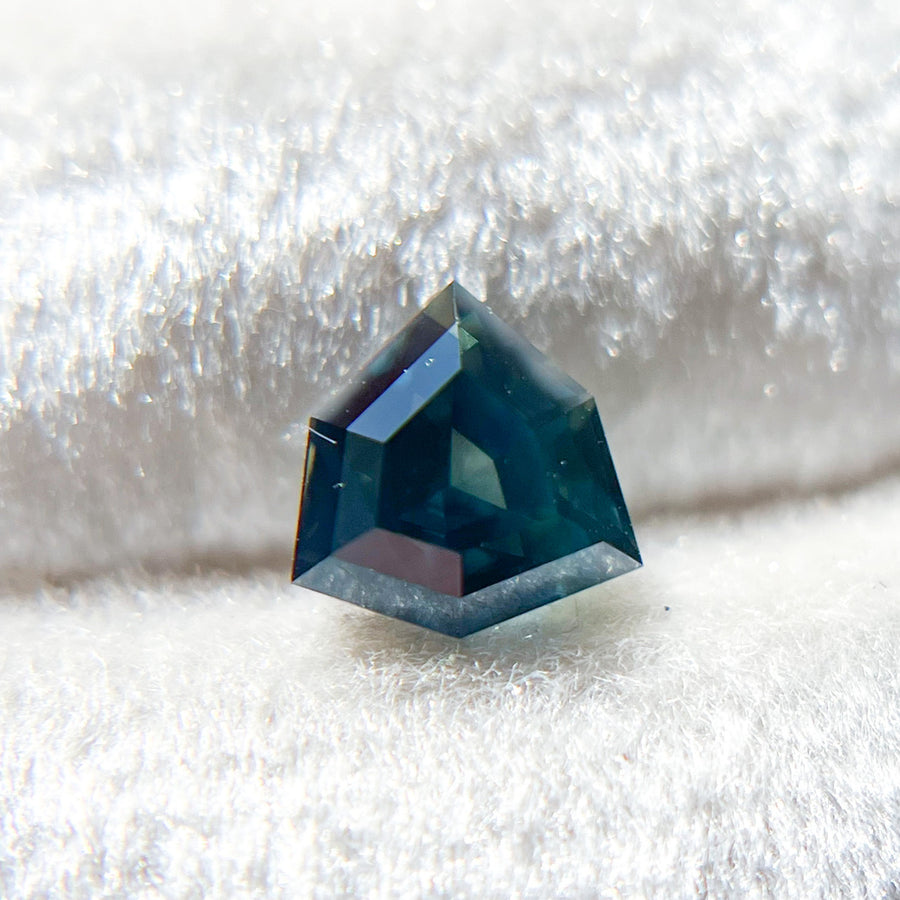 Teal Blue Shield Step Cut Australian Sapphire