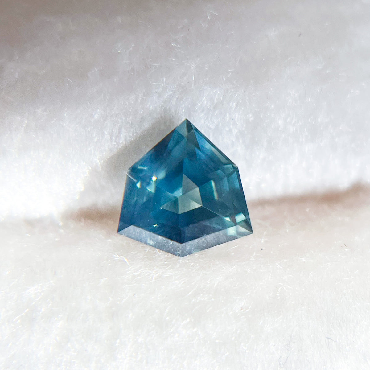 Teal Blue Shield Step Cut Australian Sapphire