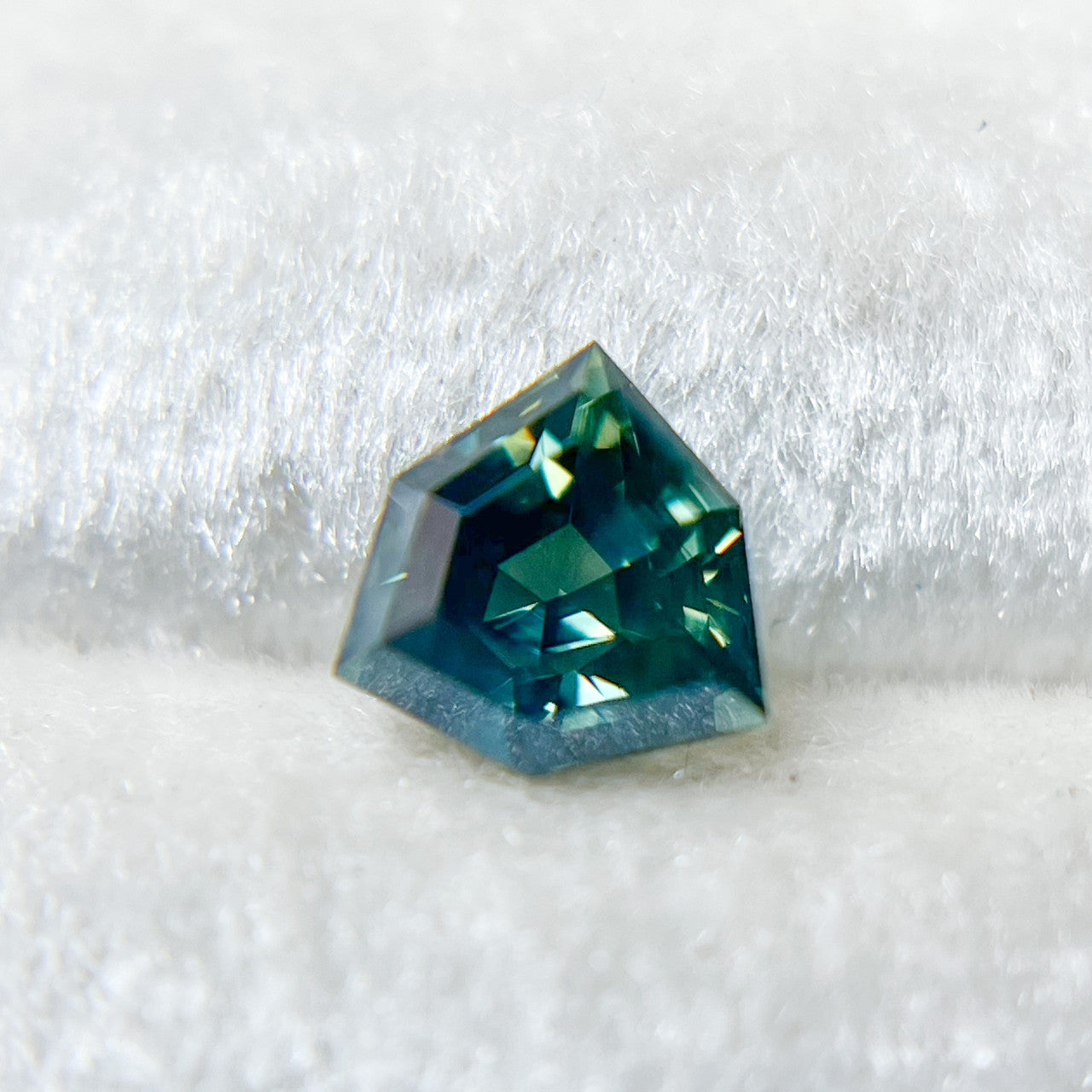 Teal Blue Shield Step Cut Australian Sapphire