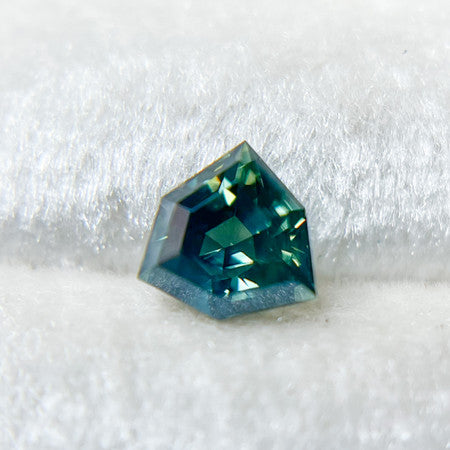 Teal Blue Shield Step Cut Australian Sapphire