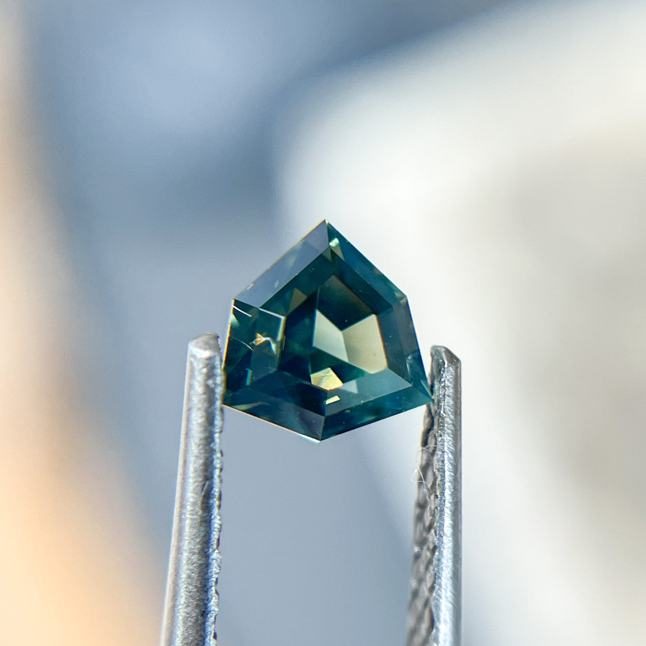 Teal Blue Shield Step Cut Australian Sapphire