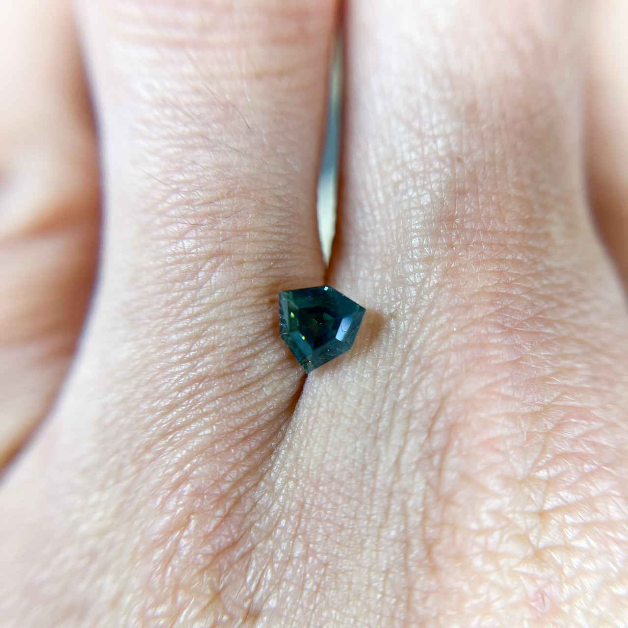 Teal Blue Shield Step Cut Australian Sapphire