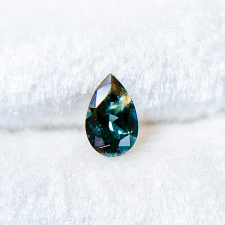 Teal Blue Pear Cut Australian Sapphire