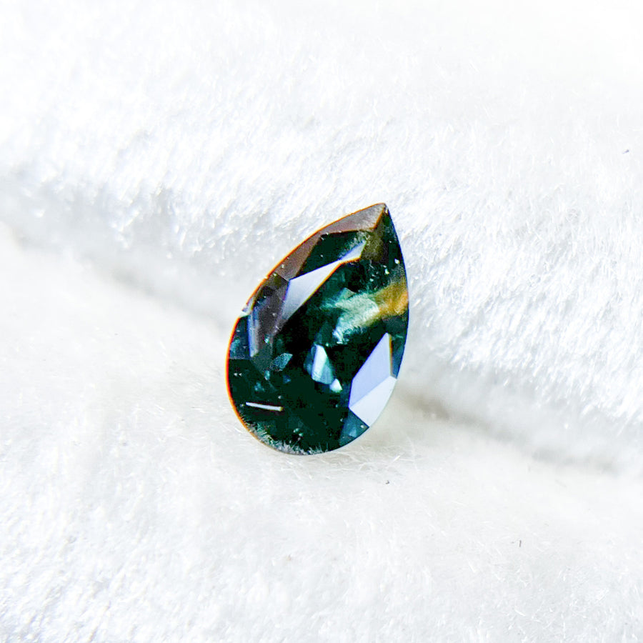 Teal Blue Pear Cut Australian Sapphire