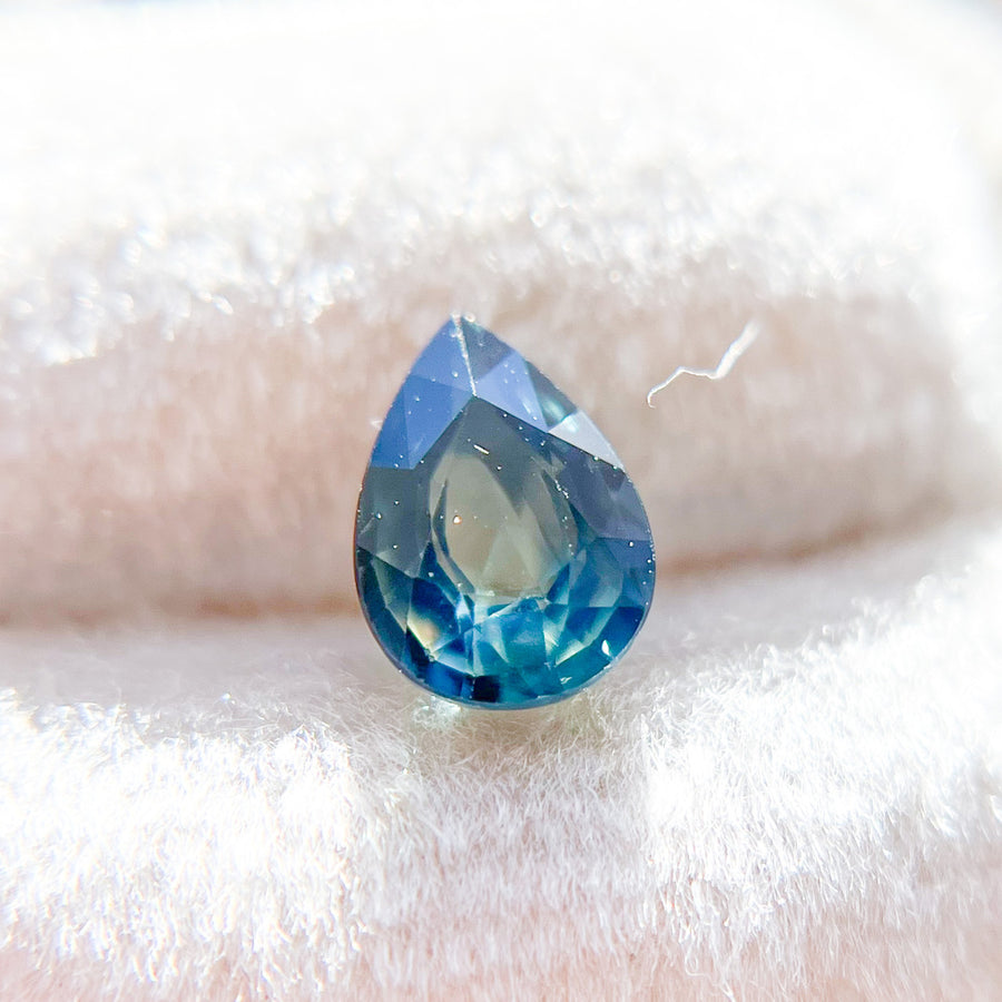 Bright Teal Pear Cut Australian Sapphire