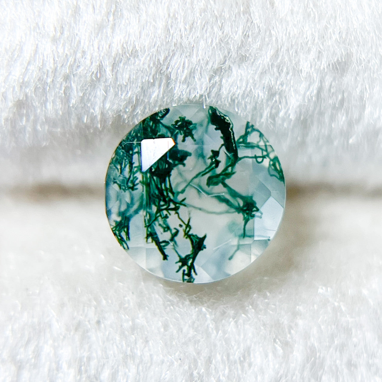 6mm Round Dark Veined Moss Agate