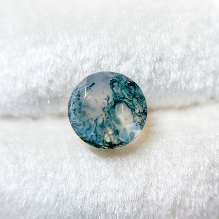 7mm Round Milky Veined Moss Agate - 1255