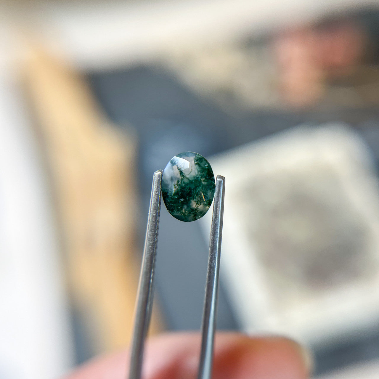 Oval Brilliant Cut Moss Agate - 1256