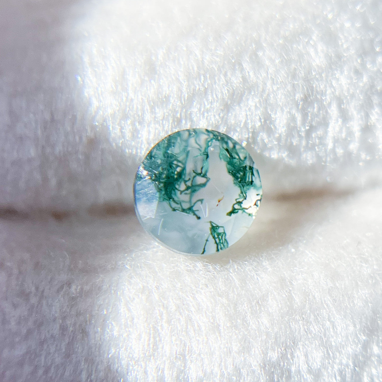 6mm Round Forest Green Moss Agate