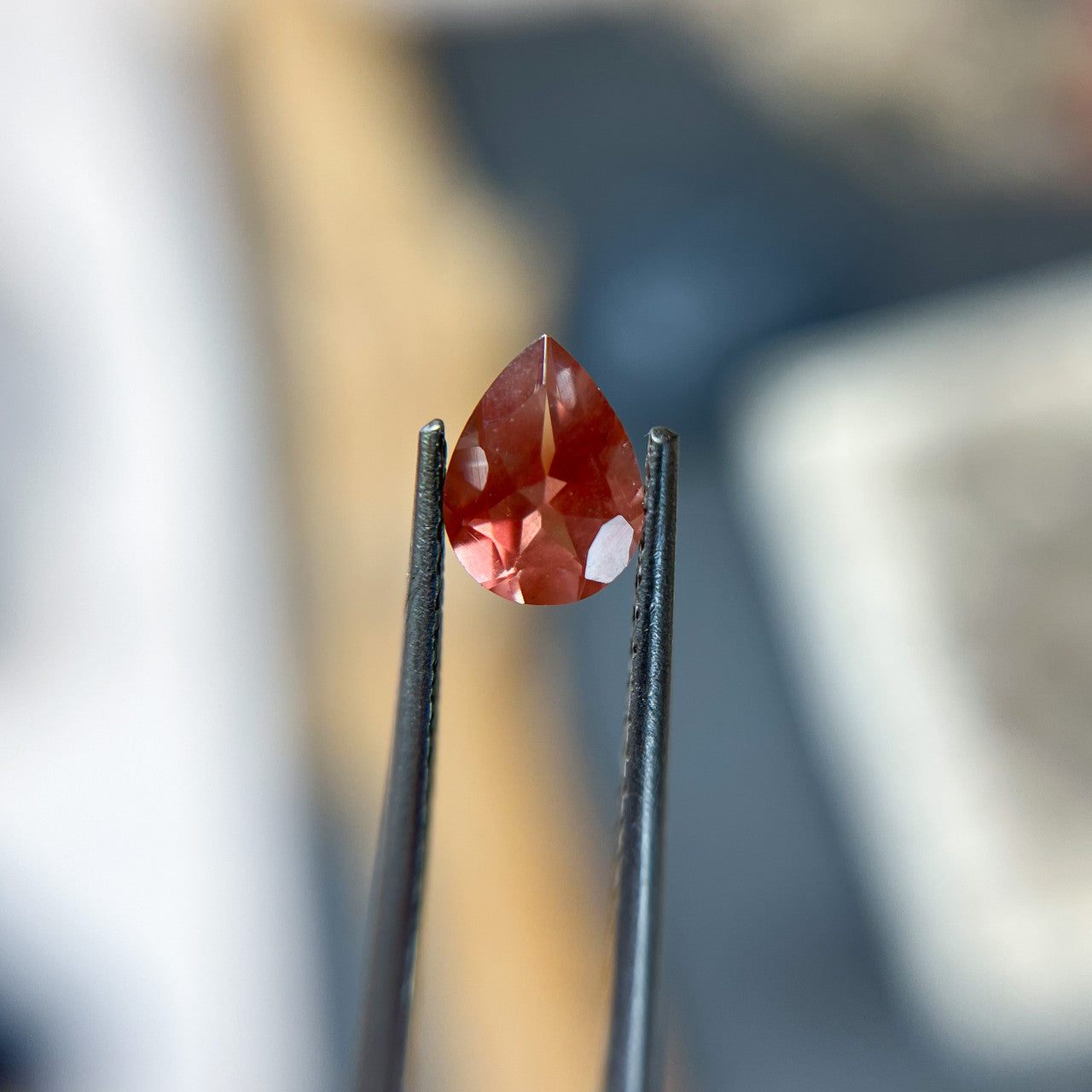 Dark Pink Pear Cut Oregon Sunstone