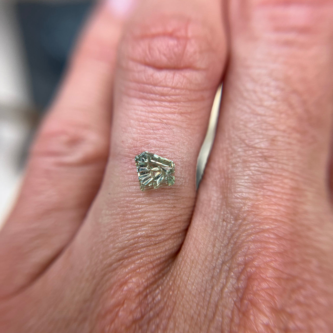 Light Green Montana Sapphire Freeform Dreamscape™ Cut by John Dyer