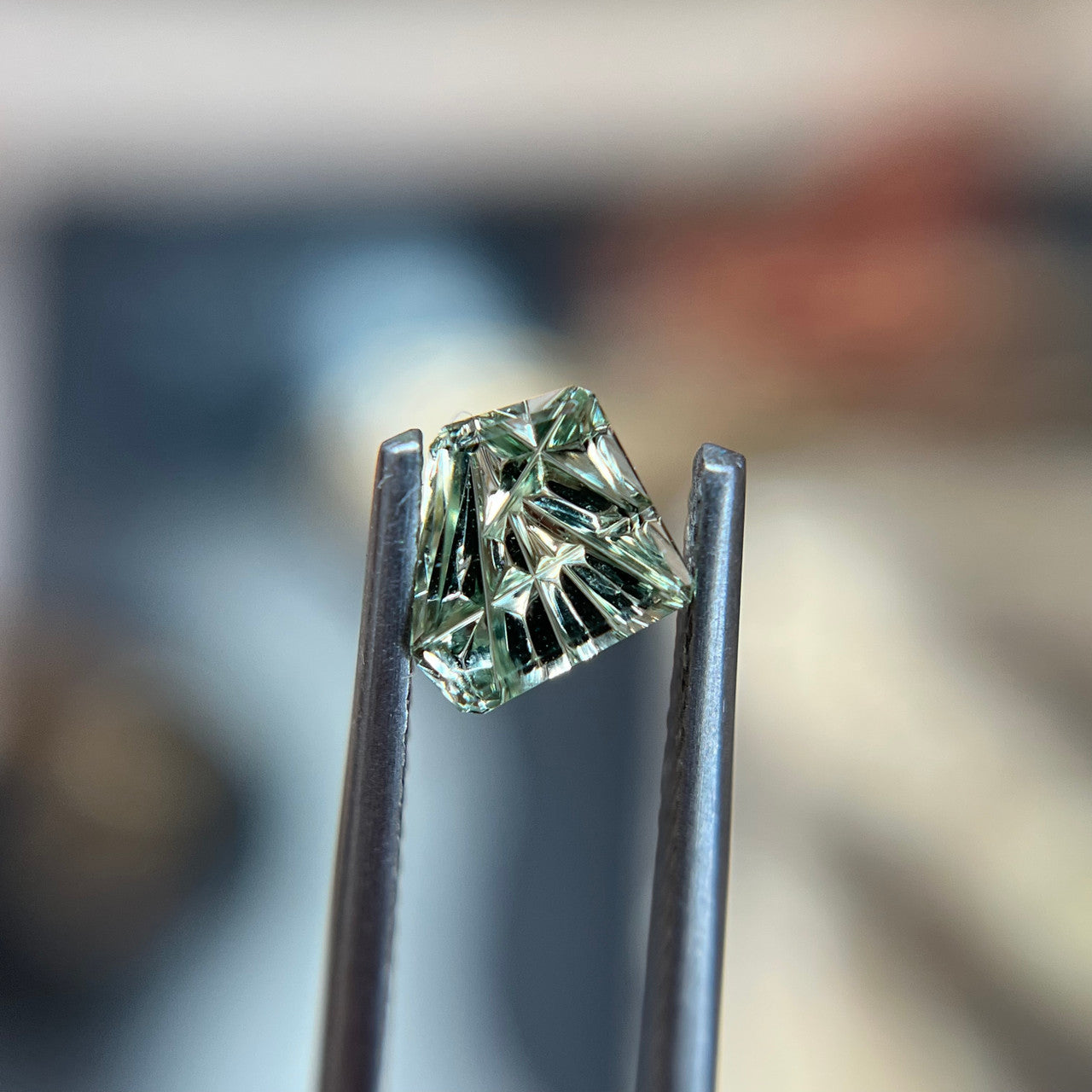 Light Green Montana Sapphire Freeform Dreamscape™ Cut by John Dyer
