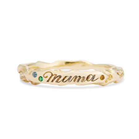 Mama Birthstone Signet Ring