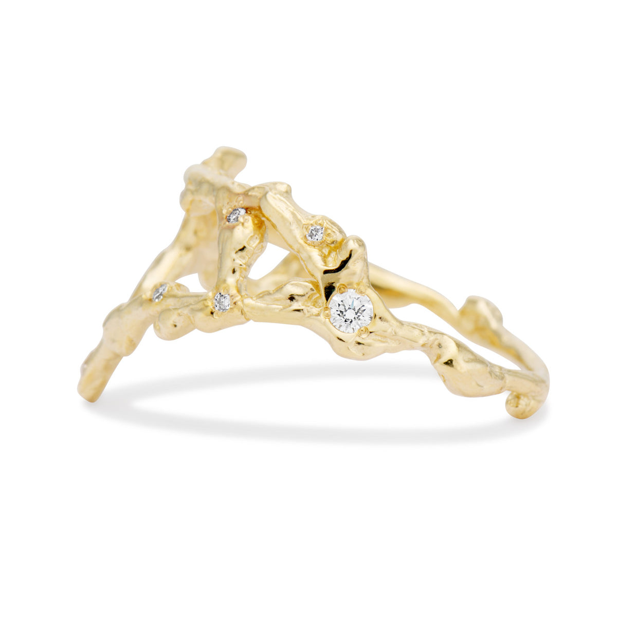 14K Yellow Gold Pisces Zodiac Starlight Ring