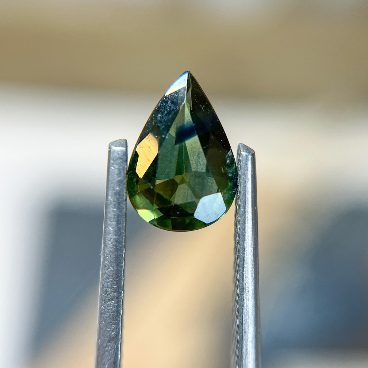 Green Blue Parti Color Pear Cut Montana Sapphire