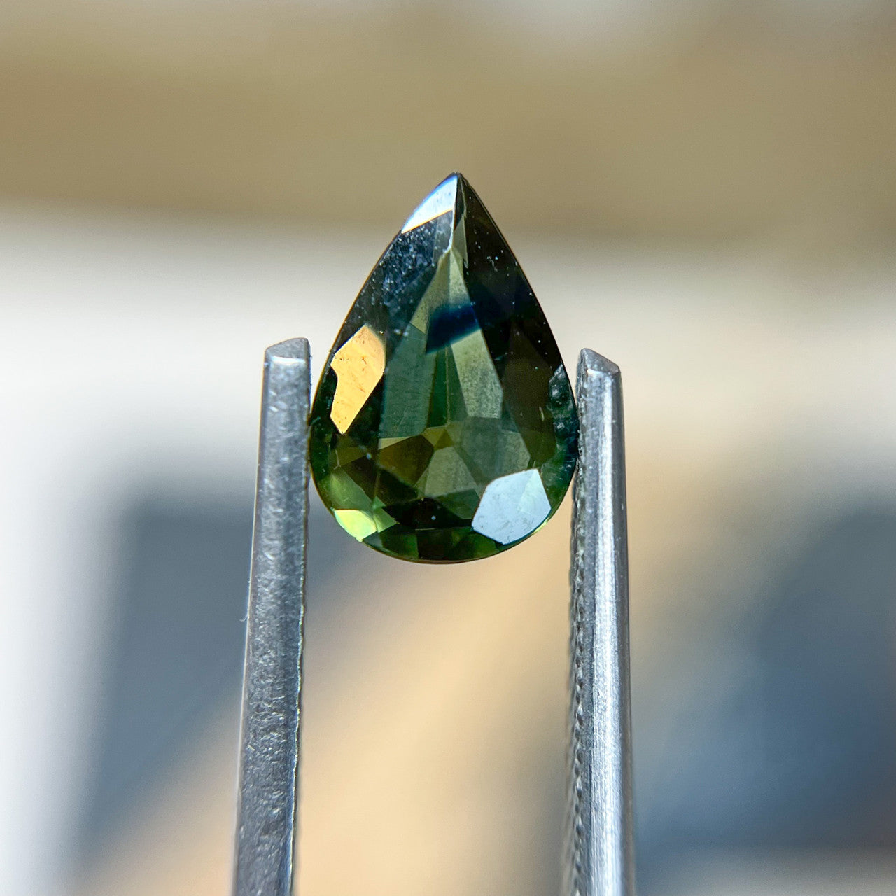 Green Blue Parti Color Pear Cut Montana Sapphire