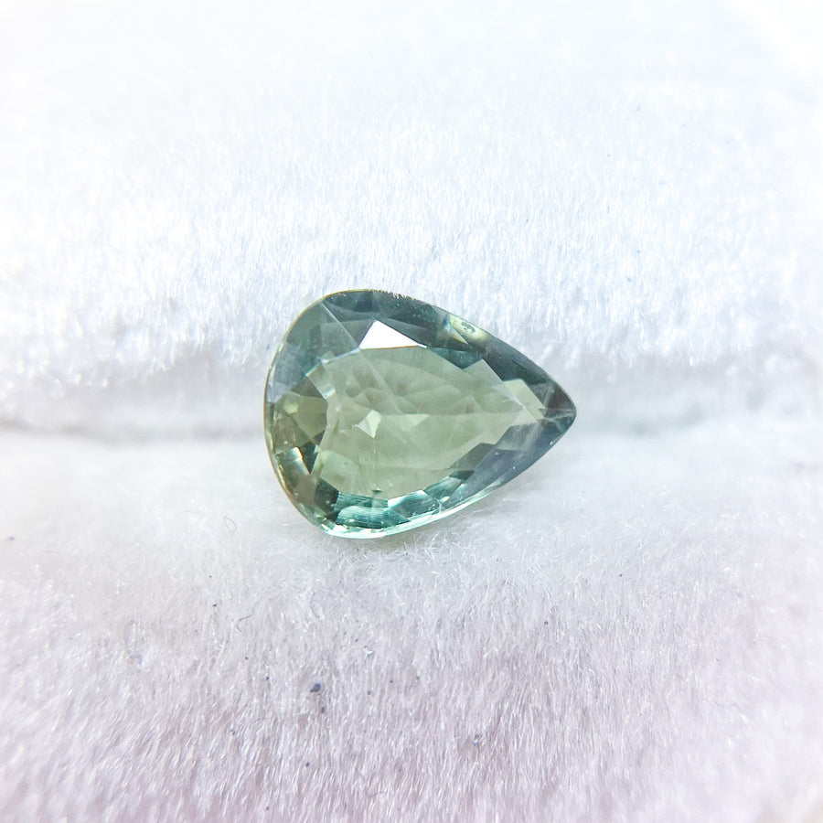 Pear Cut Light Green Montana Sapphire