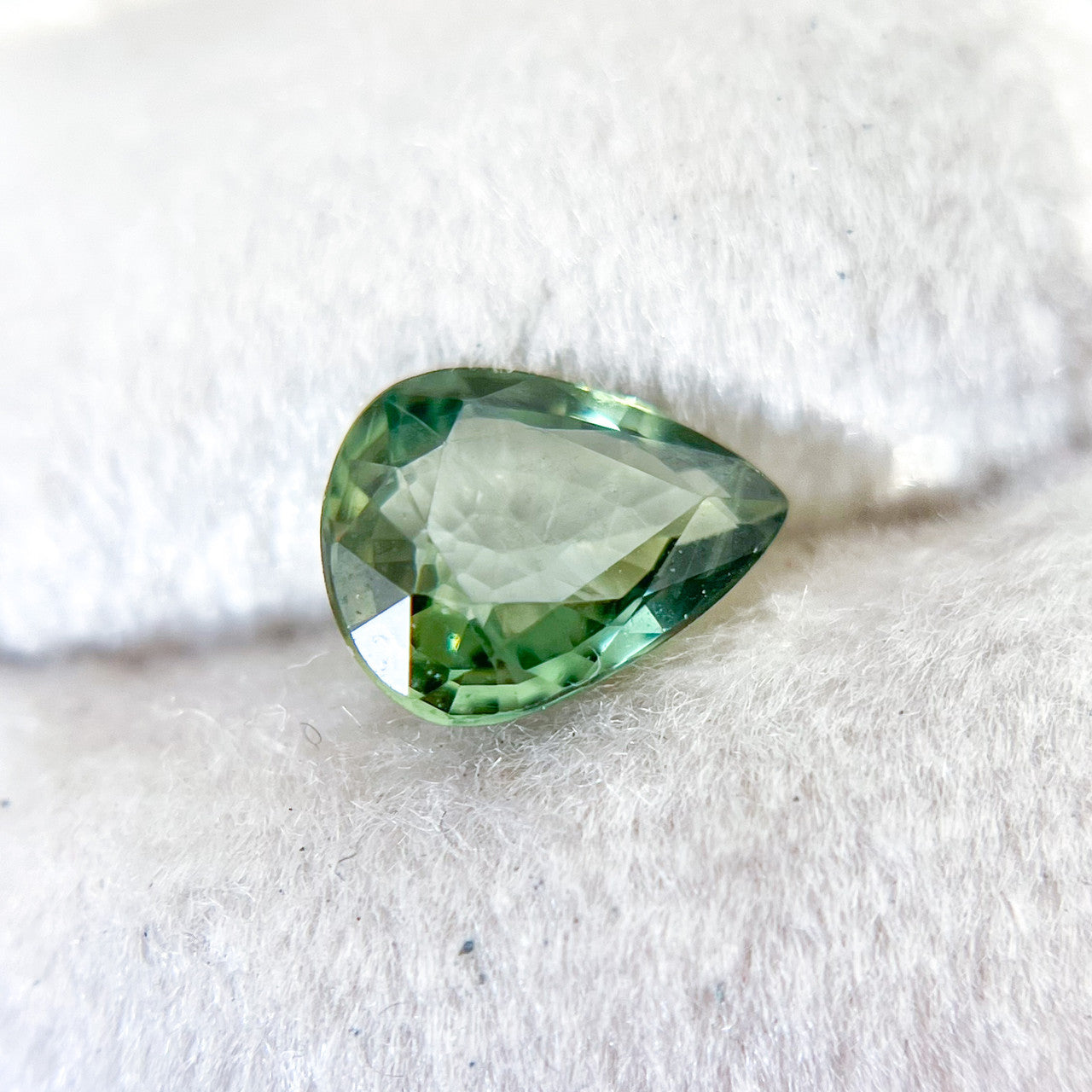 Pear Cut Light Green Montana Sapphire