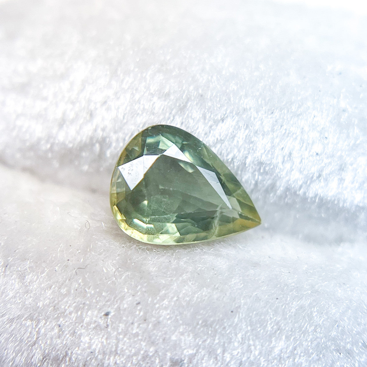 Pear Cut Bright Green Montana Sapphire