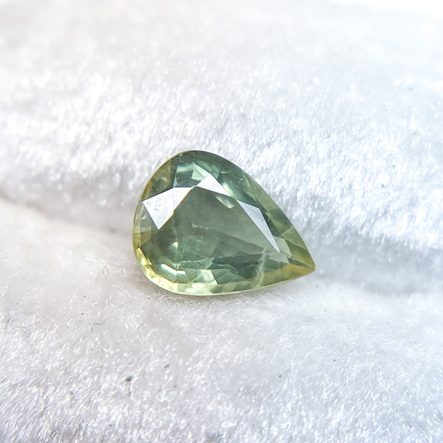 Pear Cut Bright Green Montana Sapphire
