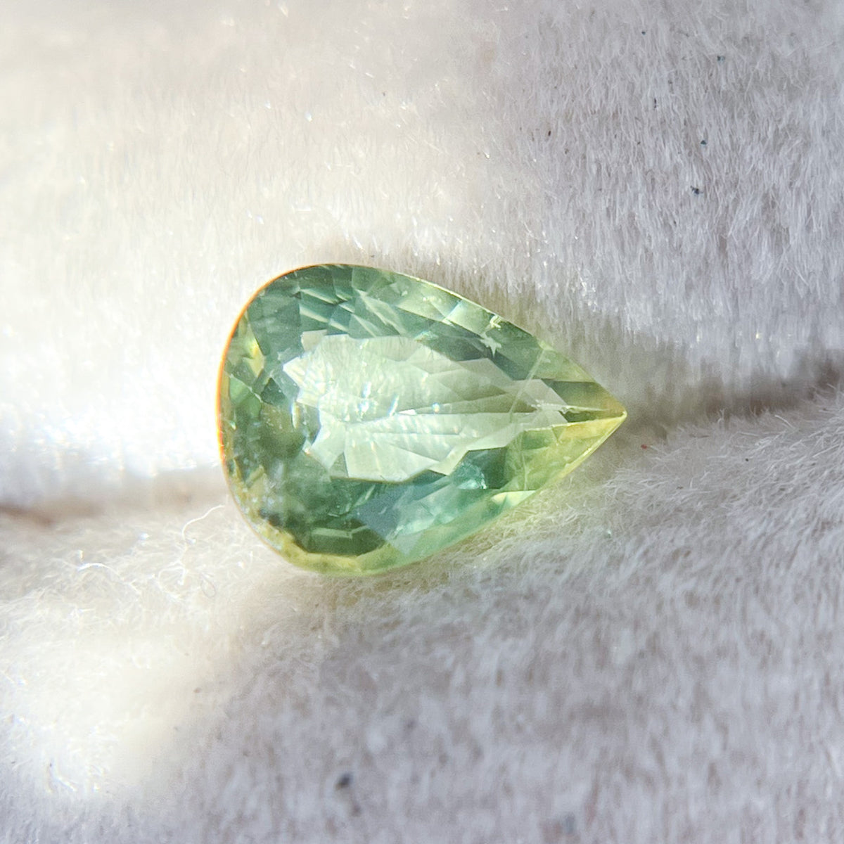 Pear Cut Green Montana Sapphire