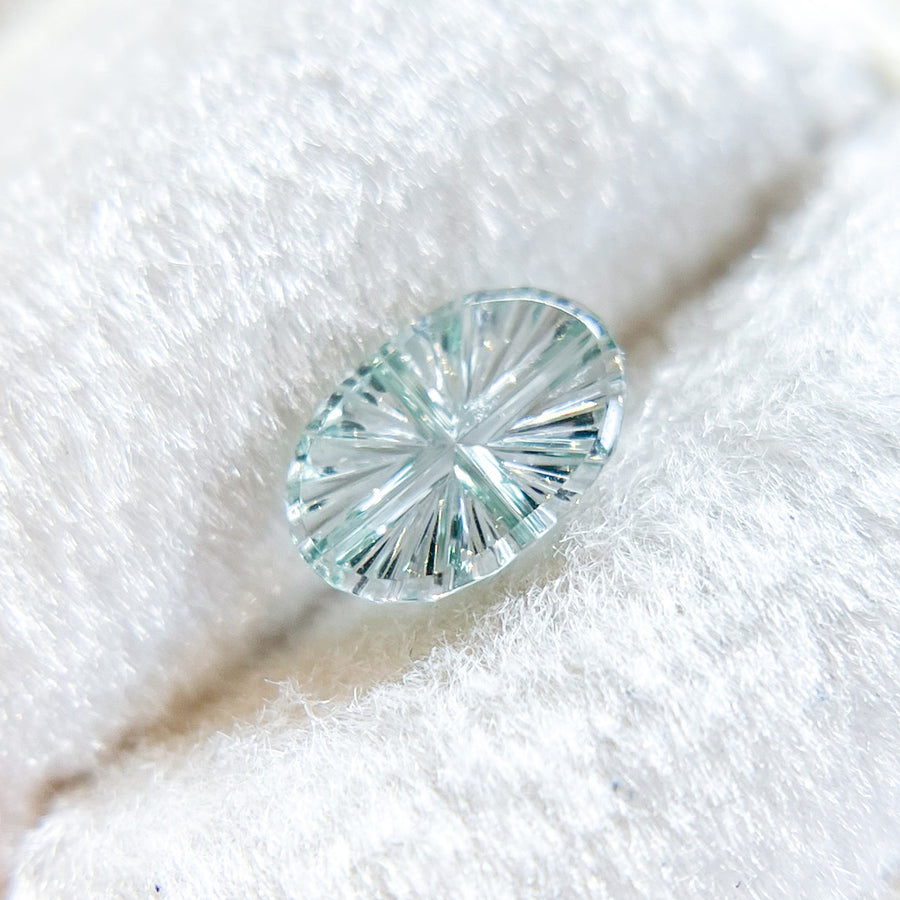 Blue Green Oval Montana Sapphire StarBrite™ Cut by  John Dyer