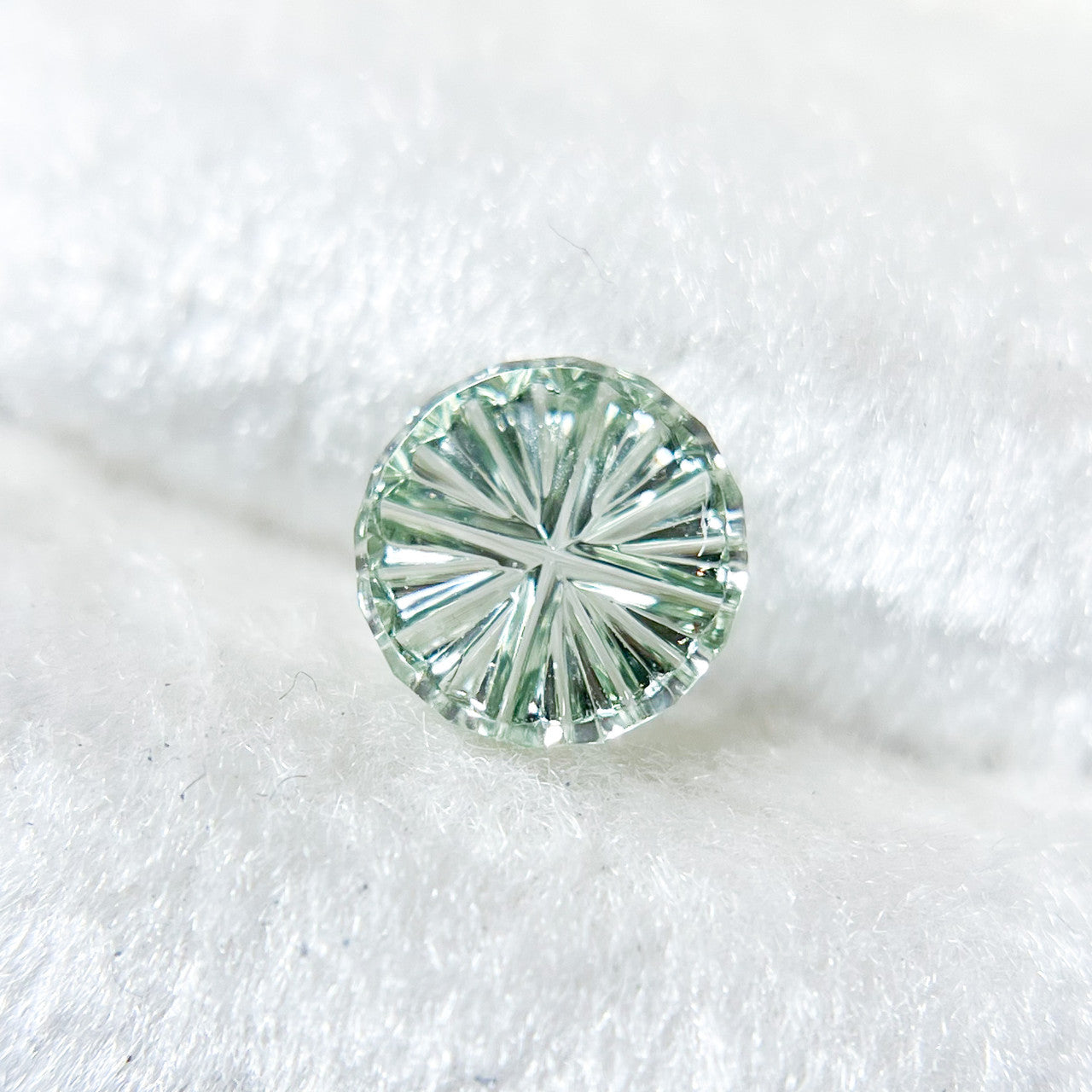 Light Green Round Montana Sapphire StarBrite™ Cut by  John Dyer