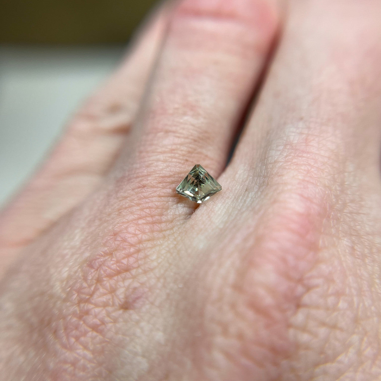 Light Green Radiant Cut Montana Sapphire by John Dyer