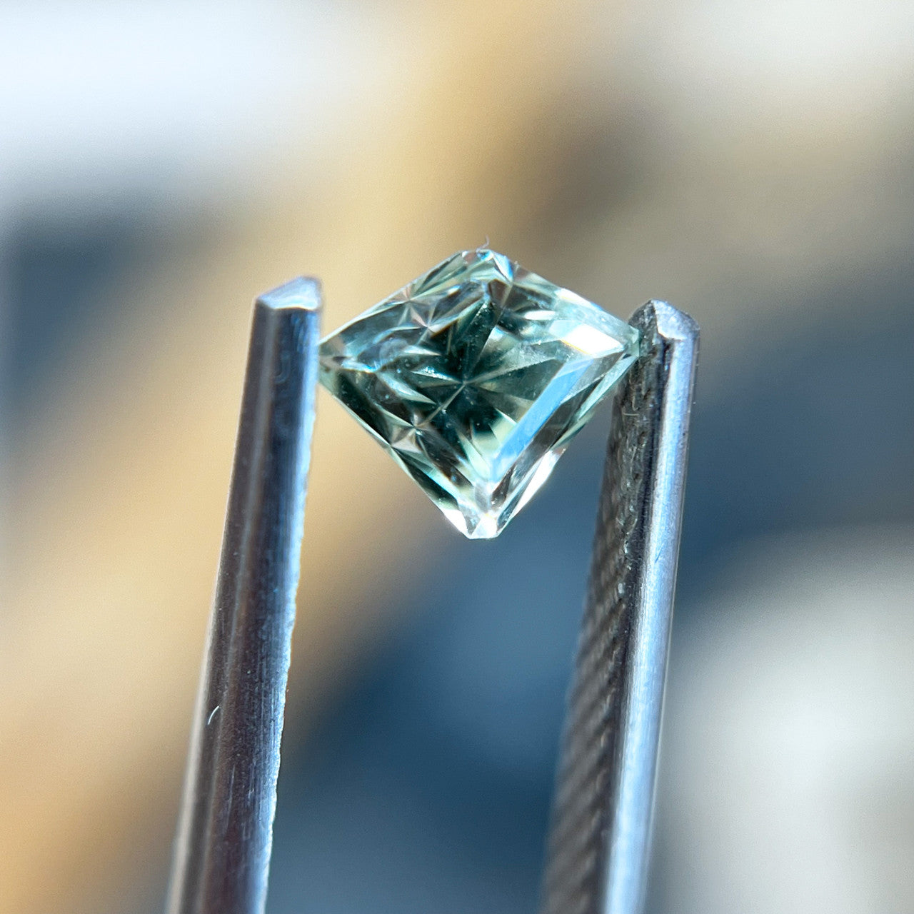 Light Green Radiant Cut Montana Sapphire by John Dyer