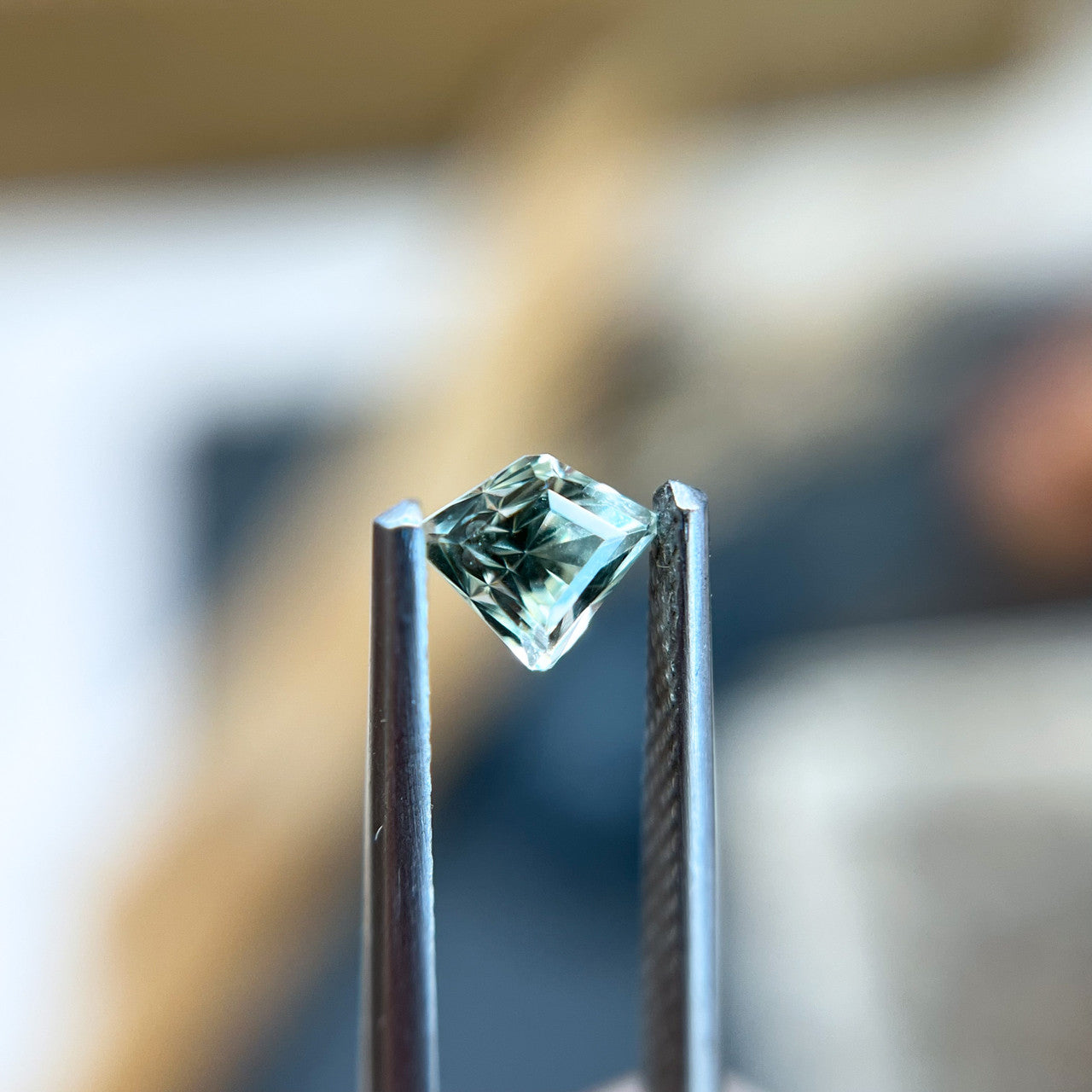 Light Green Radiant Cut Montana Sapphire by John Dyer