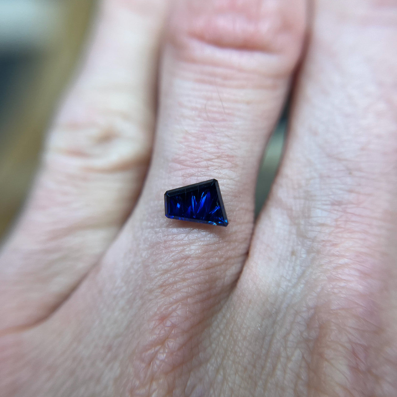 Blue Australian Freeform Sapphire ZigZag™ Cut by John Dyer