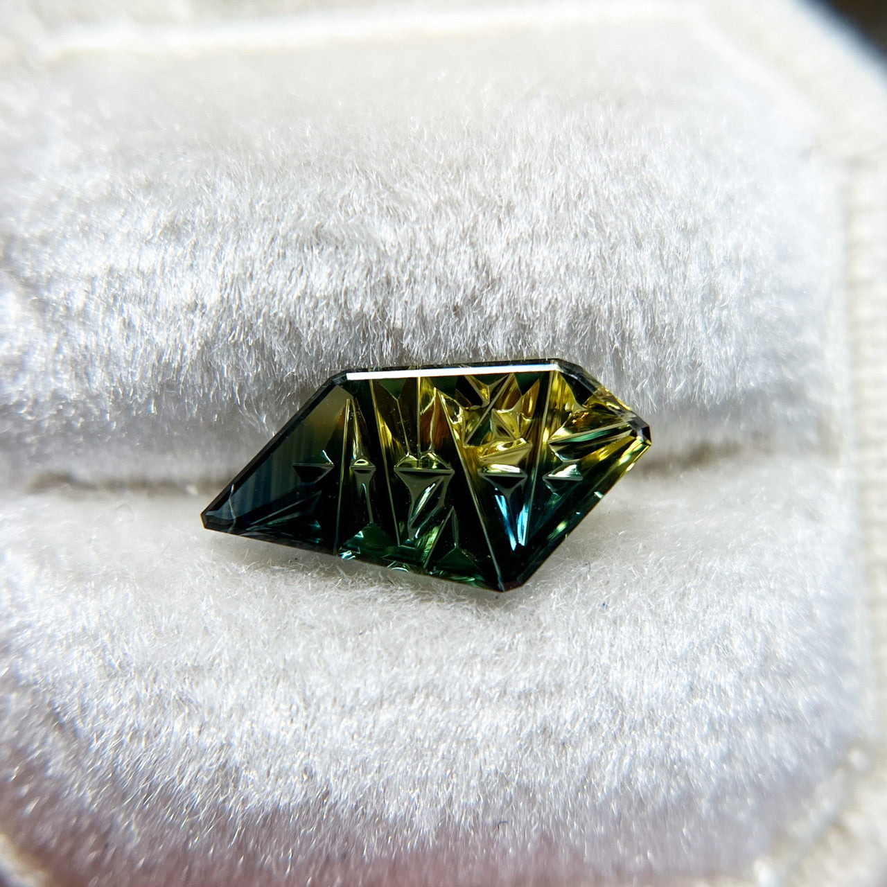 Teal Lime Parti Color Freeform Australian Sapphire Dreamscape™ Cut by  John Dyer