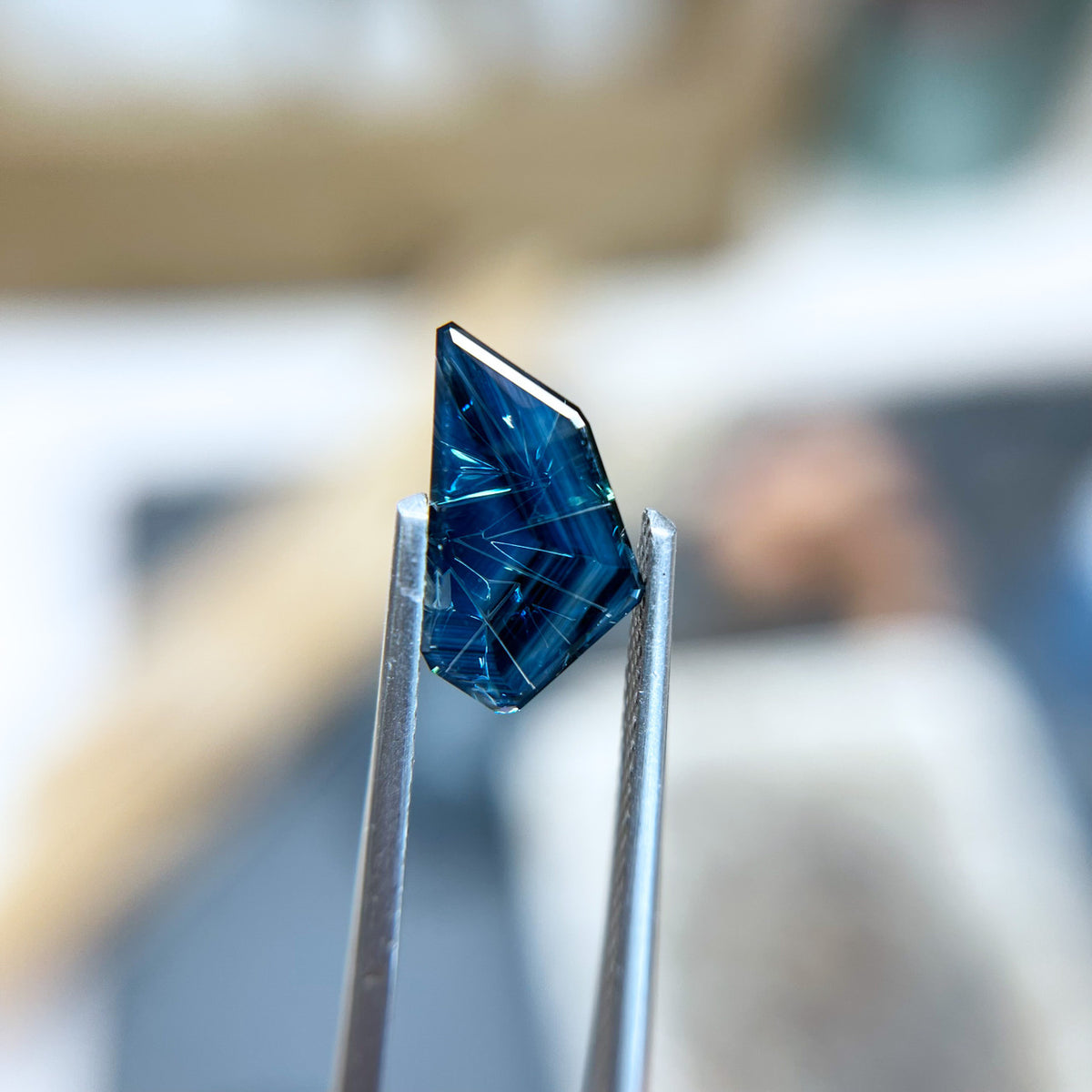 Blue Australian Sapphire Freeform Dreamscape™ Cut by  John Dyer