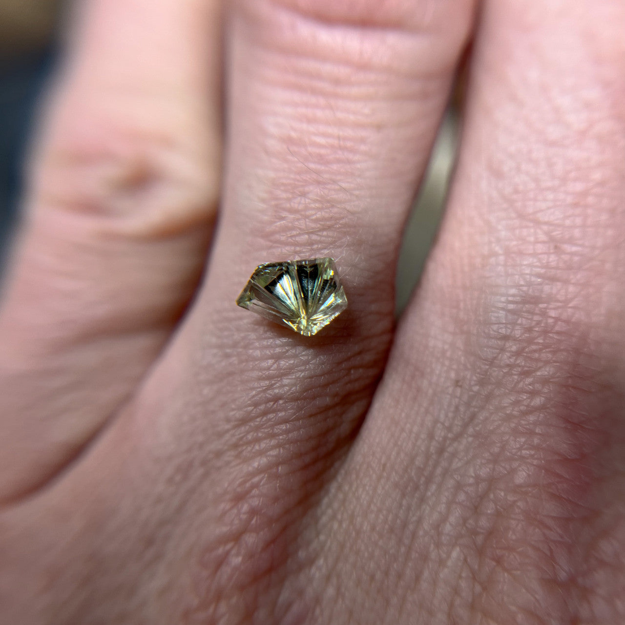 Yellow Green Montana Sapphire Freeform Dreamscape™ Cut by  John Dyer