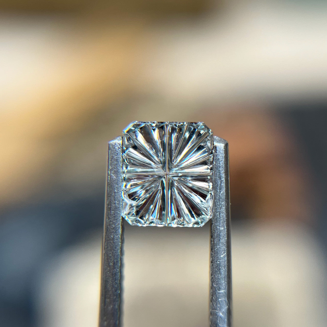 Silvery Blue Rectangular Montana Sapphire StarBrite™ Cut by John Dyer
