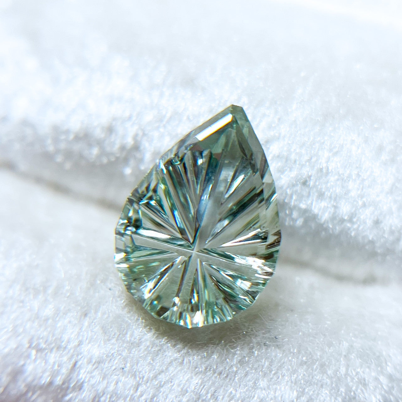 Large Teardrop Blue Green Montana Sapphire StarBrite™ Cut by  John Dyer