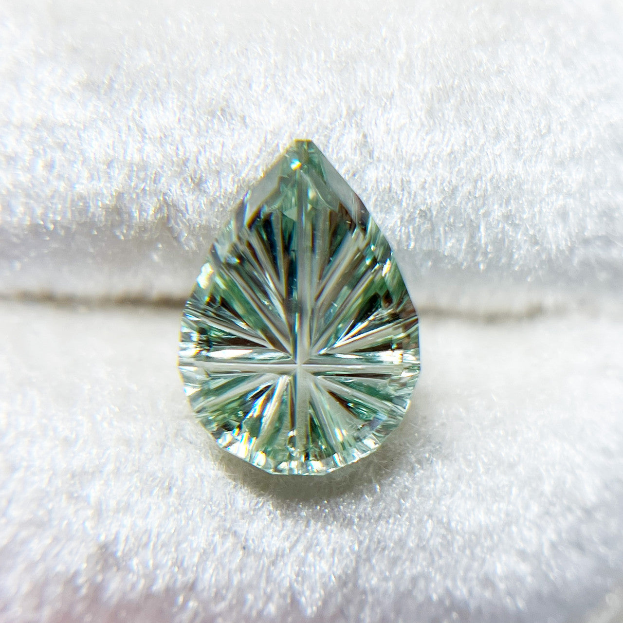 Large Teardrop Blue Green Montana Sapphire StarBrite™ Cut by  John Dyer