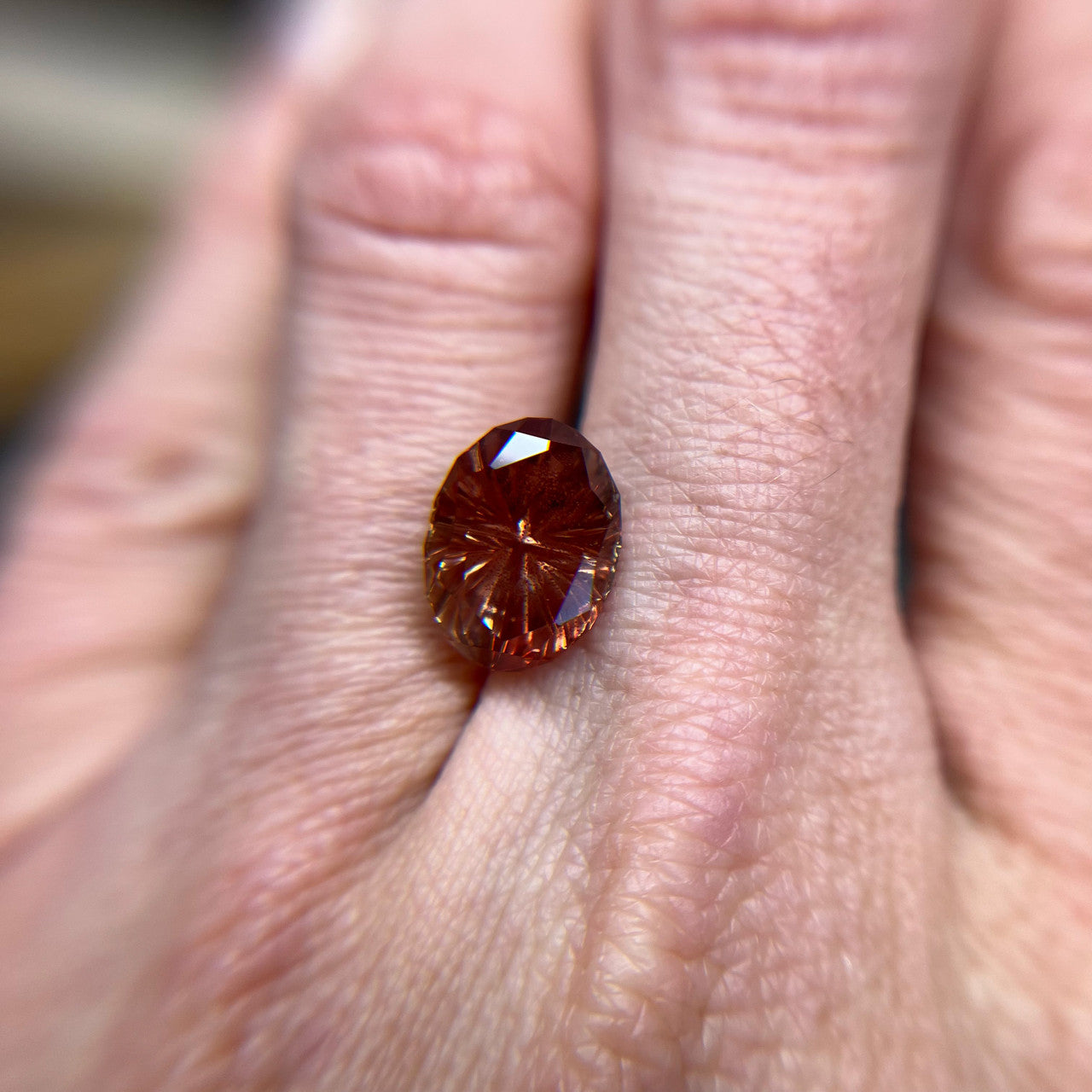 Deep Pink Oregon Sunstone Oval StarBrite™ Cut by John Dyer
