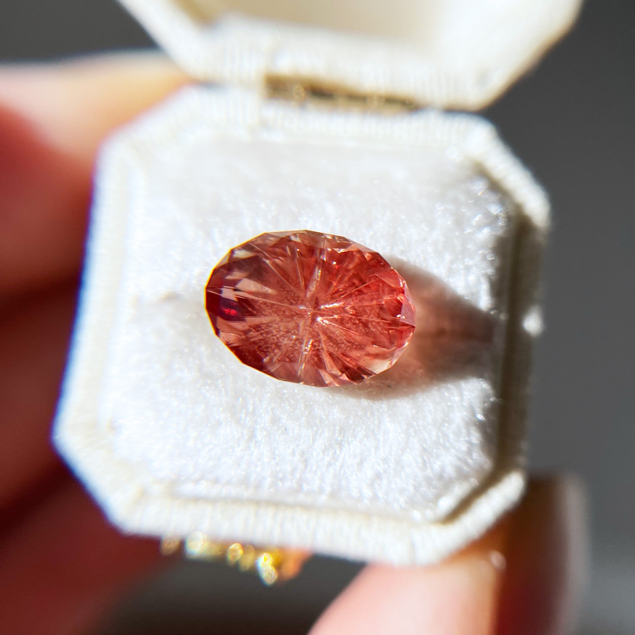 Deep Pink Oregon Sunstone Oval StarBrite™ Cut by John Dyer