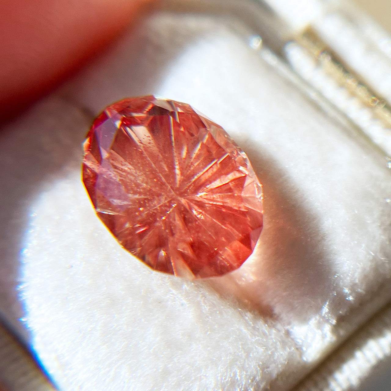 Deep Pink Oregon Sunstone Oval StarBrite™ Cut by John Dyer