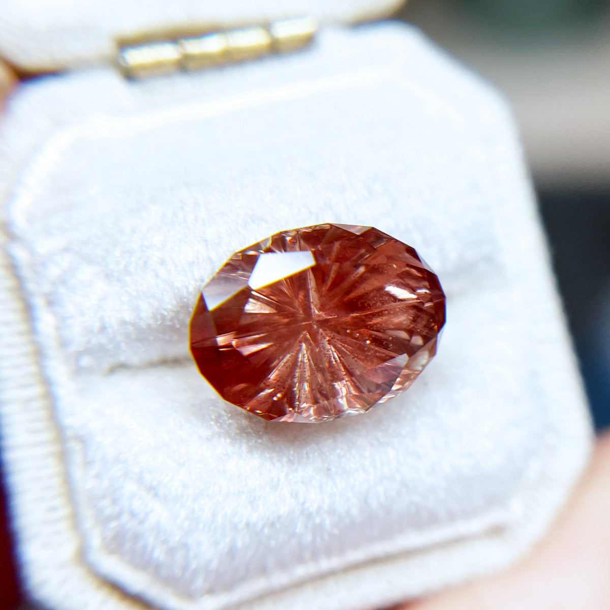 Deep Pink Oregon Sunstone Oval StarBrite™ Cut by John Dyer