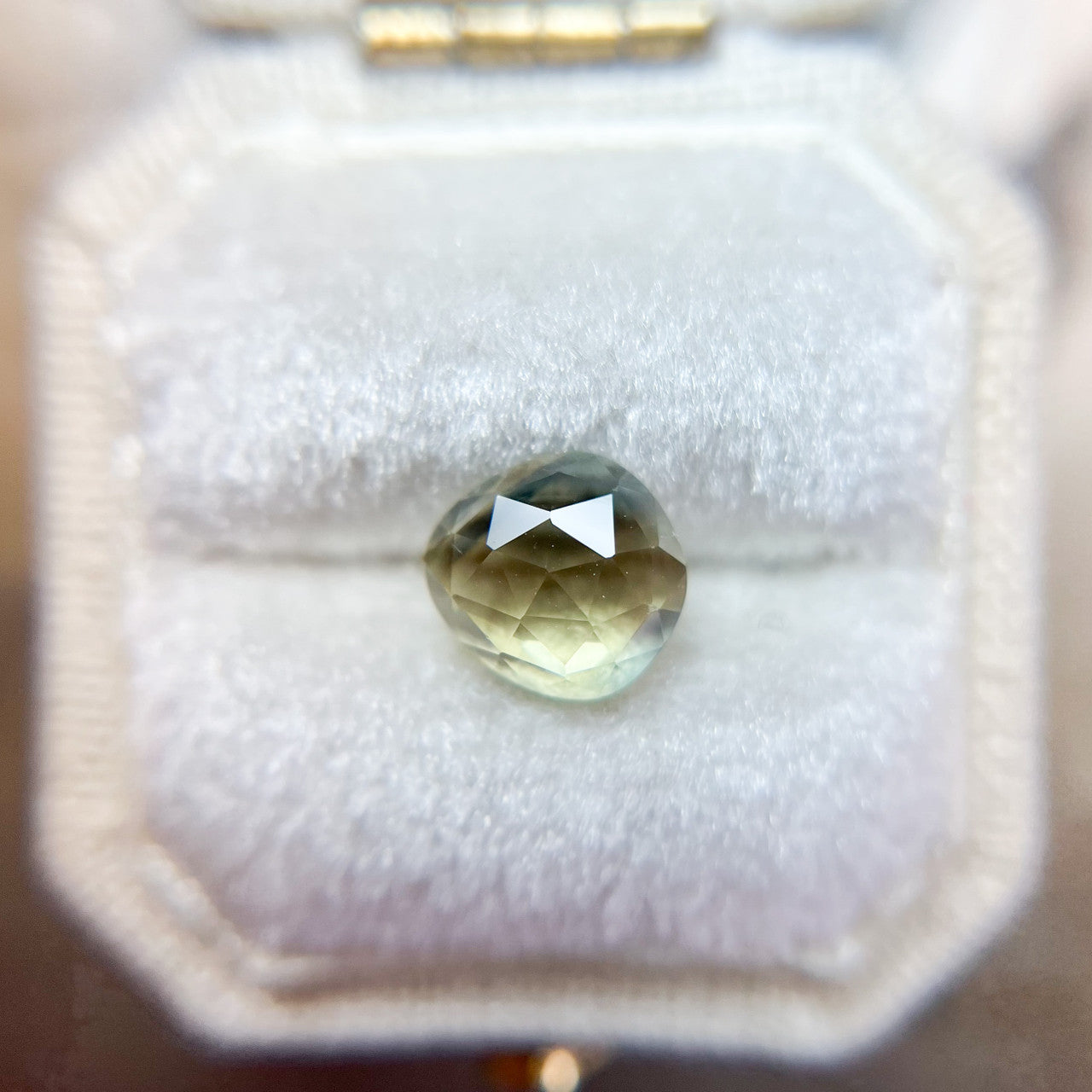 Rose Cut Parti Color Yellow Green Australian Sapphire